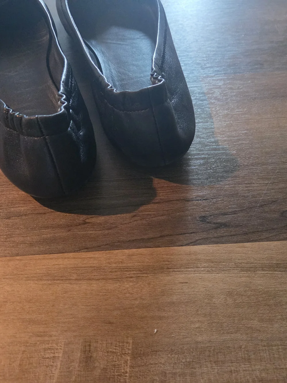 Tory Burch Black Reva Ballet Flats with Gold Logo Size 7.5